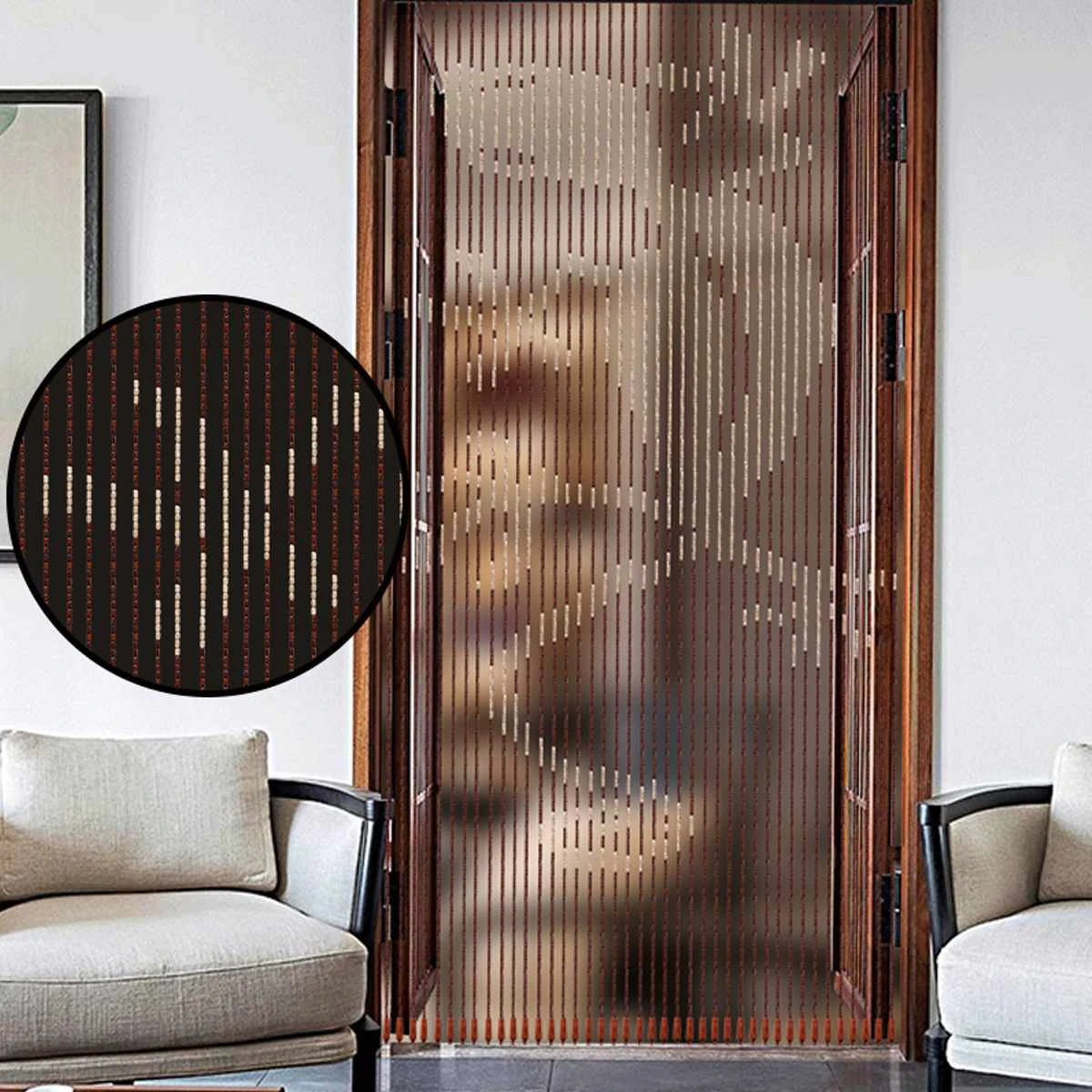 Wooden Bead Curtain Blinds Fly Screen Porch Bedroom Bathroom Partition Curtain