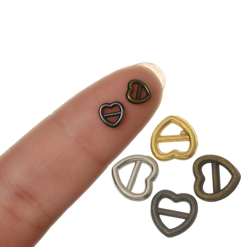 Mini Tri-glide Buckle Belt Cute Heart Shaped Buckle Doll Bag Buttons for DIY Doll Shoes Clothes Accessories 20/40Pcs 3/5mm doll accessories