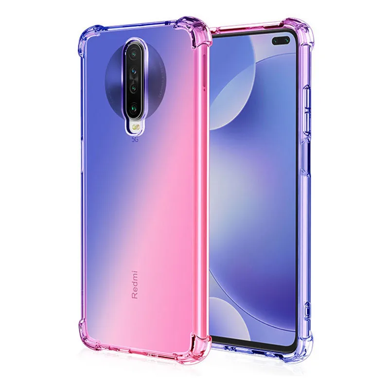 

Silicone Gradient Soft Case For Xiaomi Redmi K30 K20 mi 9t Pro MI Note 10 mi A3 A2 Lite Note 8 Pro 7A 8A Coque Shockproof Cover