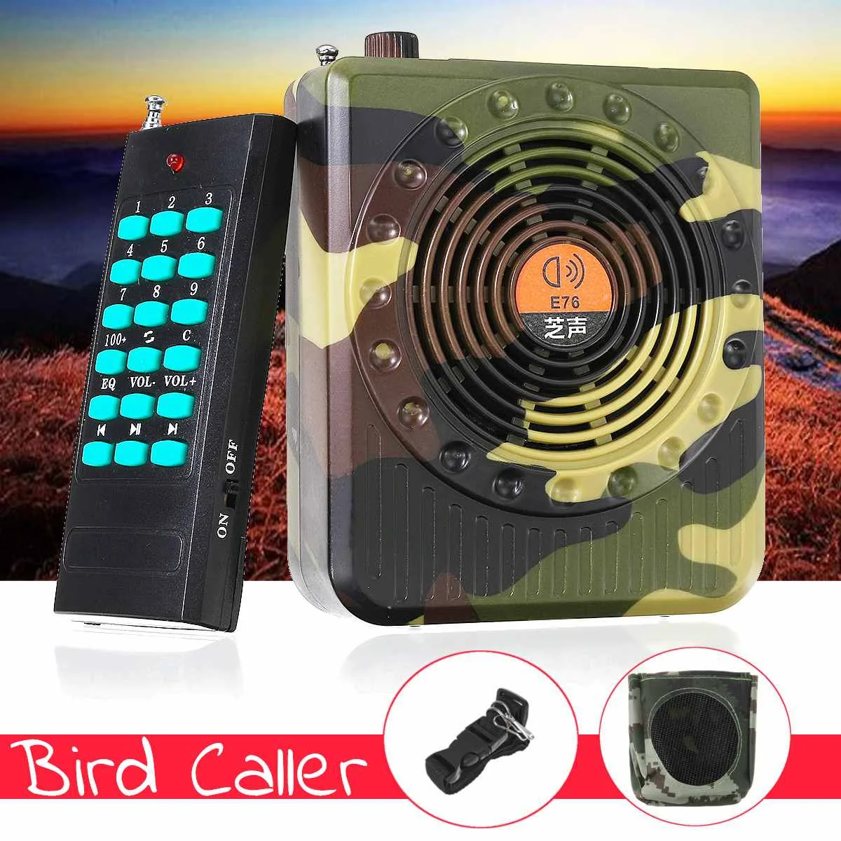 

Remote Control Hunting Speaker Bird Caller Predator Sound FM Radio MP3 Player Lanyard Kit Hunting Decoy Accessories Camouflage