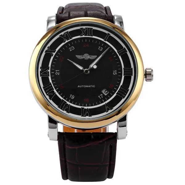 

Winner New Style Automatic Analog Watch Three-dimensional Sense Dial Back through Leisure Table Men Belt Watch