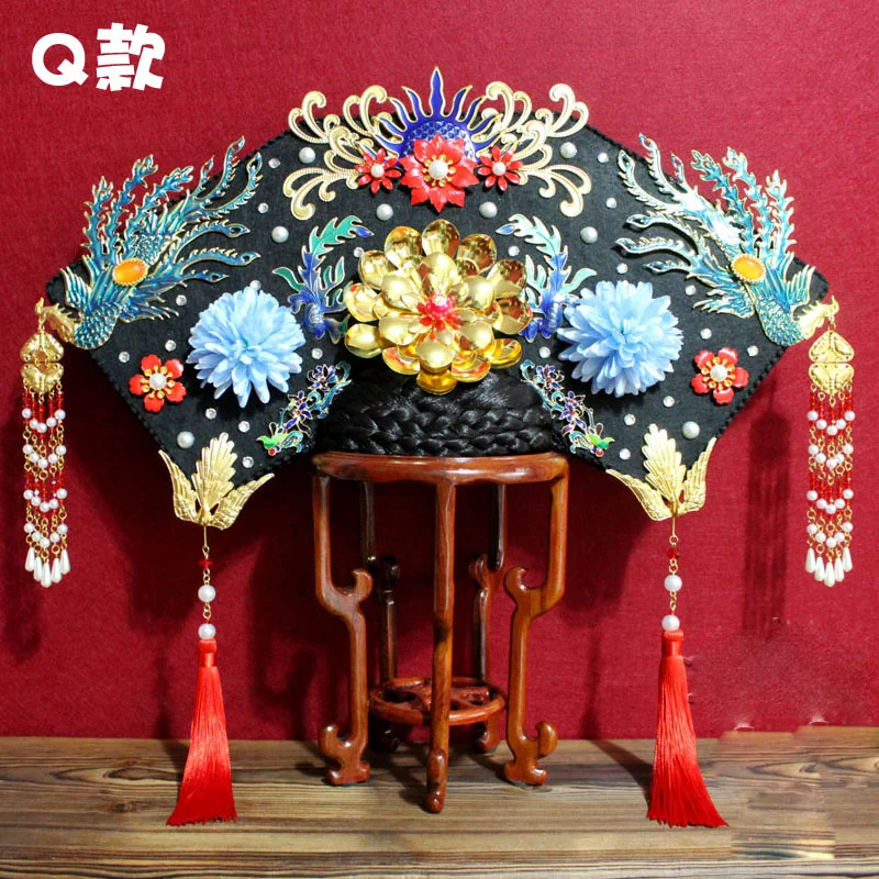 Древняя китайская Династия Цин императрица Принцесса Тиара для волос QiTou Lachi волос кусок для ТВ Играть легенда о ZhenHuan Yanxi дворца Ruyi - Цвет: Q