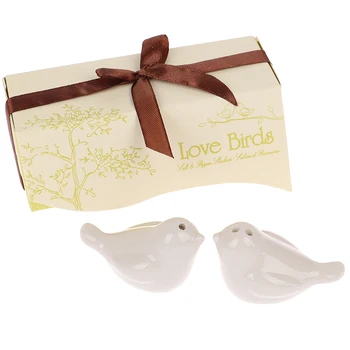 

2PCS Love Bird Salt Pepper Shaker Pots Flying Bee Seasoning Tableware Pepper Box Cruet Caster Seasoning Souvenirs Decor