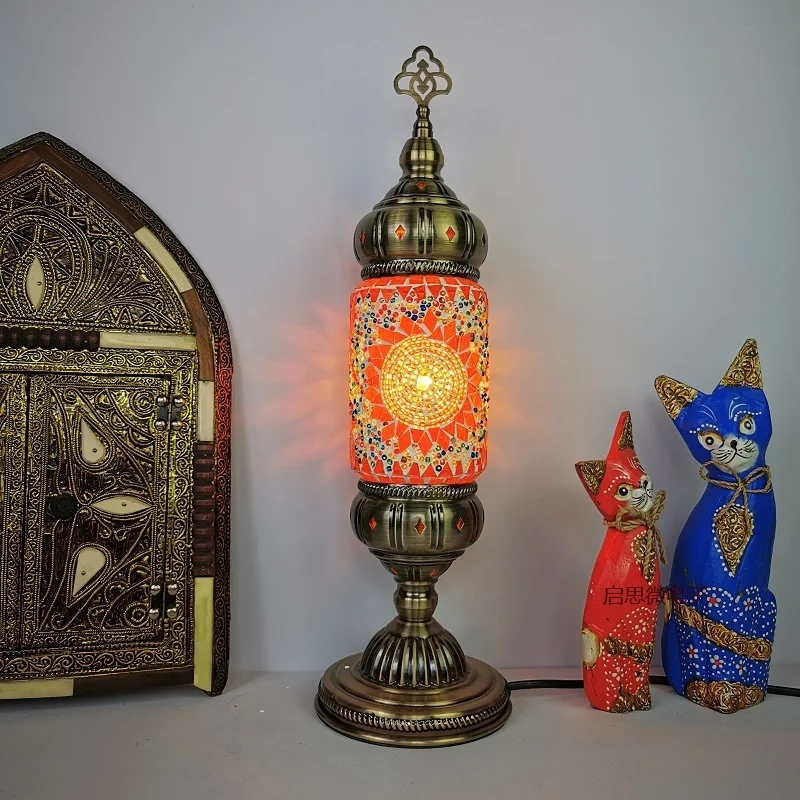 Turkish Mosaic Table Lamp Vintage Art Deco Handcrafted
