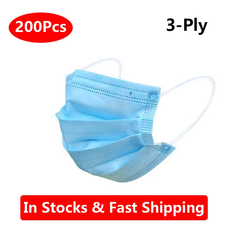 

100Pcs Disposable Masks Mouth Mask 3-Ply Anti-Dust FFP3 KF94 Nonwoven Elastic Earloop Salon Mouth Face Masks Dropship