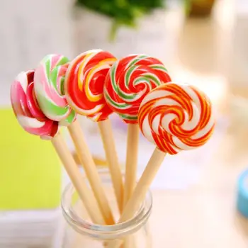

Ellen Brook 1 Pcs Kawaii School Supply Office Stationery Ballpoint Pen Handles Creative Cute Gift Lollipop Sweet Candy Styling