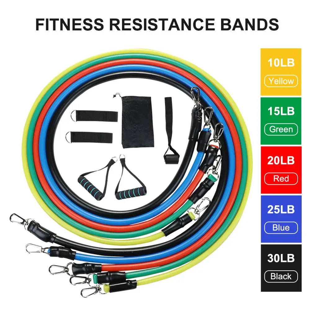 

11Pcs Resistance Bands Set Expander Yoga Exercise Fitness Rubber Tubes Band Stretch Training Home Gyms Workout Elastic Pull Rope
