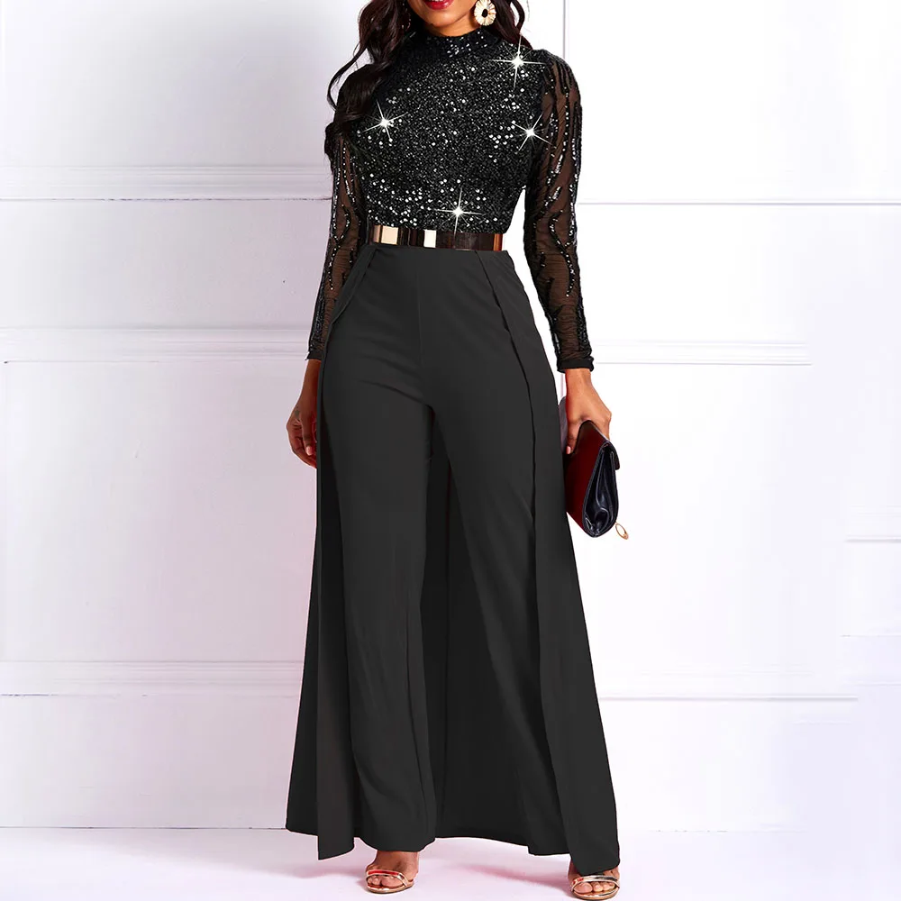 Party Slim Ladies Wide Leg Jumpsuits 