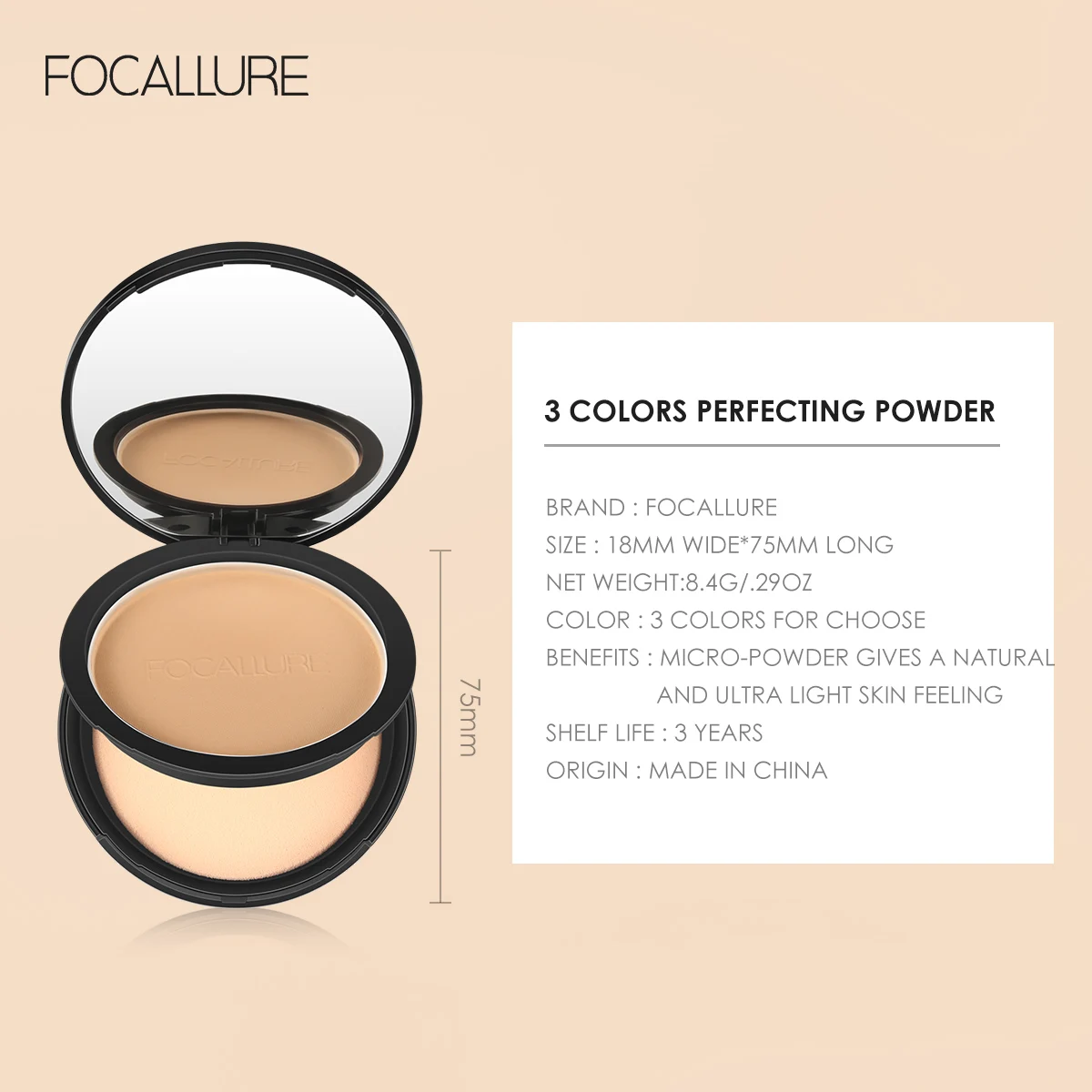 FOCALLURE 9 Colors Pressed Powder Oil Control Long-lasting Matte Lightweight Brightening Face Finishing Setting Powder Makeup pressed powder foundation setting powder compact powder face powder