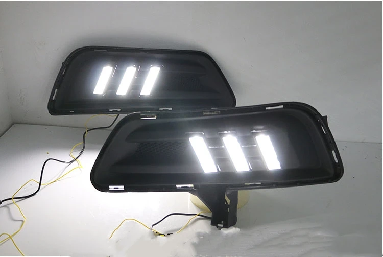 Qirun led drl дневные ходовые огни для Chevrolet Cruze- с динамическим движущимся желтым поворотным сигналом и синим ночным светом