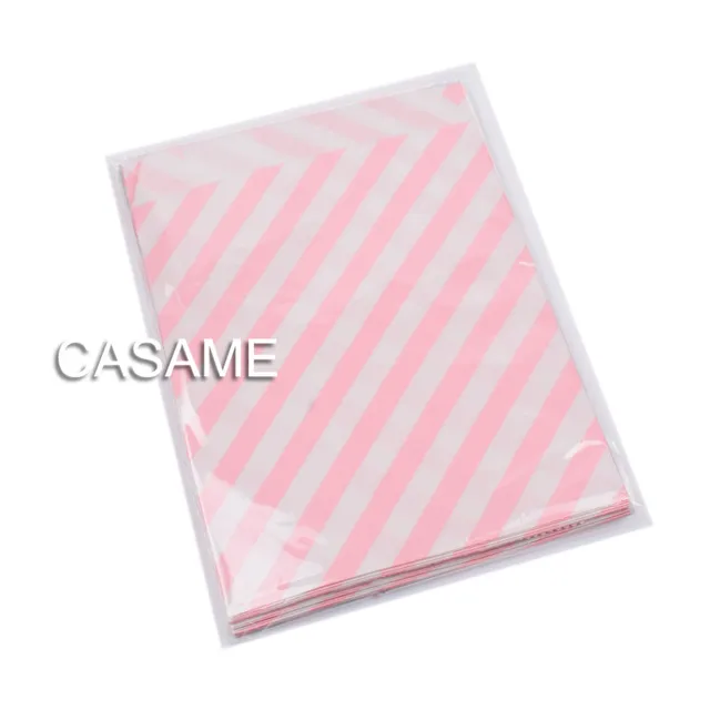 25pcs treat Candy Bag Chevron Polka Dot Bags Kraft Paper Bags Wedding Birthday New Year Party Favors Supplies Gifts Bags Pink stripes