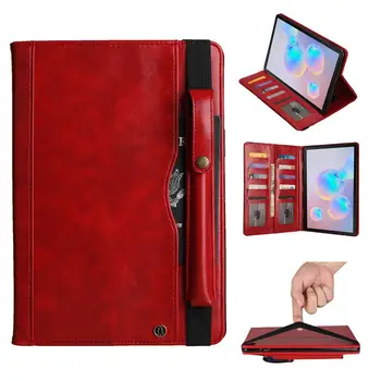 

SM-T865 for Samsung Galaxy Tab S6 SM-T860 Case Premium PU Leather for Samsung Tab S6 T860 Tablet Case with Wallet Bag+Film+Pen