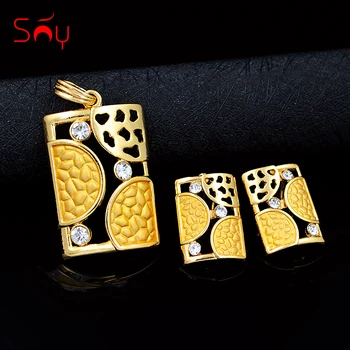 

Sunny Jewelry Trendy Square Jewelry Sets For Women Earrings Necklace Pendant Cubic Zircon Jewelry Sets For Party Wedding Daily