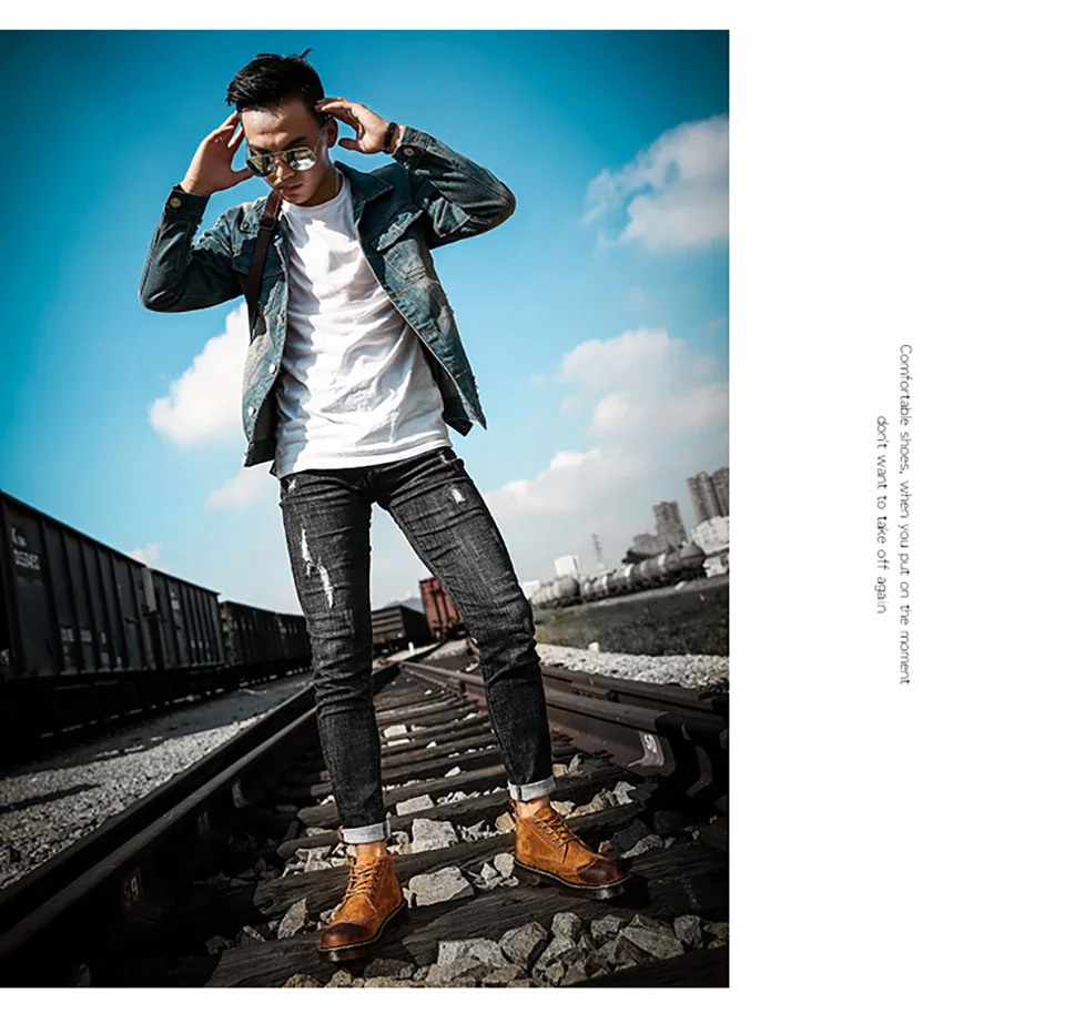 39-47 ботинки мужские удобные брендовые модные кожаные ботинки# NX6669