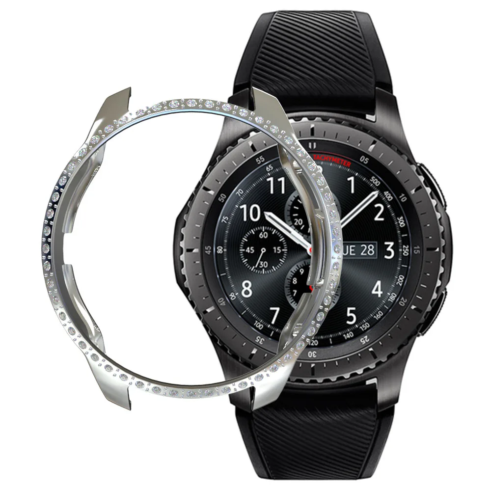 Защитный чехол для samsung Galaxy Watch 46 мм 42 мм Алмазный чехол s Смарт-часы Защитная крышка жесткая Рамка ПК Бампер оболочка 42 46