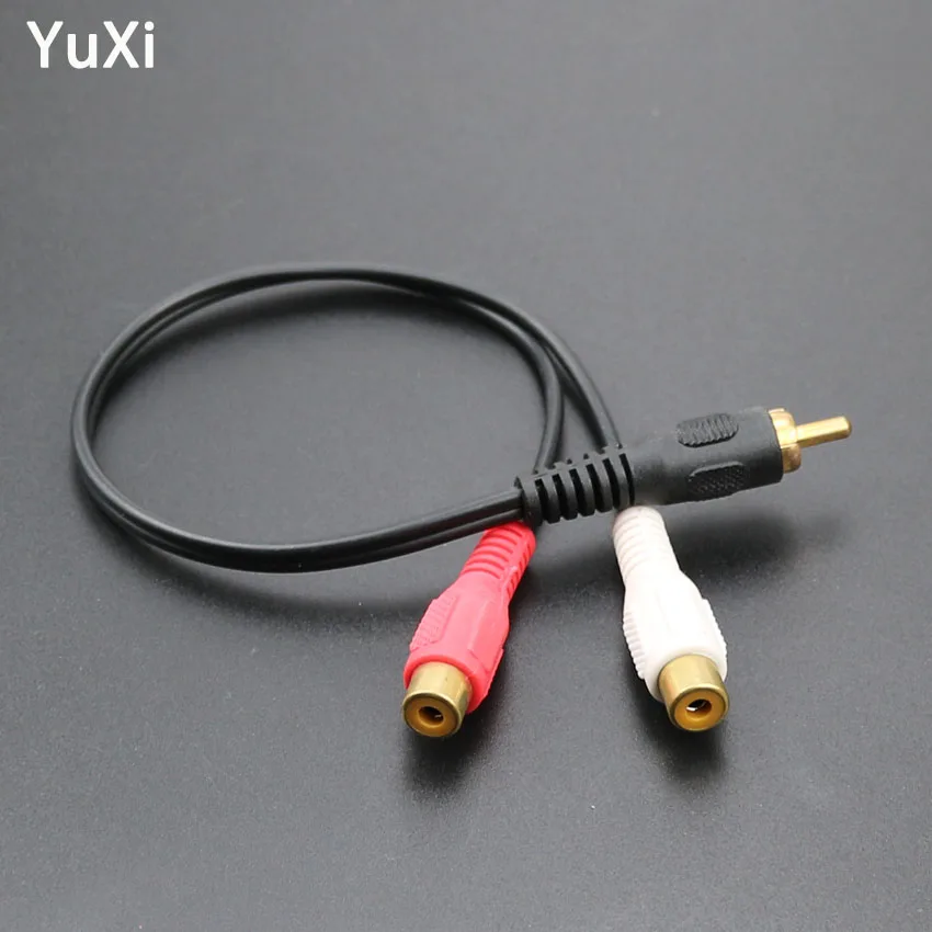 Yuxi Rca A Rca Cavo 1 Rca Maschio A 2 Rca Femmina Sdoppiatore Cavo Per Il Sistema Car Audio Subwoofer Lettore Dvd Mp3 Cavi Di Collegamento
