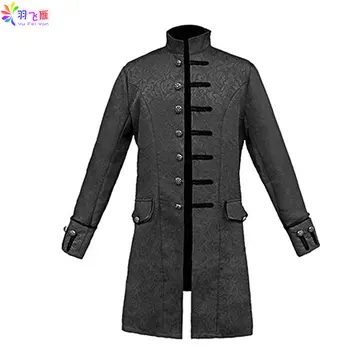 

Casual Mens Retro Long Jacket Jacquard Men's Thin Jacket Black Stage Party Dress Up Slim Fit Man Jacket Outdoor Hombre Casacas