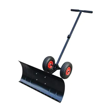 

Snow Cleaning Tools Durable Professional Hand Push Solid Snow Shovel With Wheels Anti Rust Steel Snow Removal Outdoor Garden