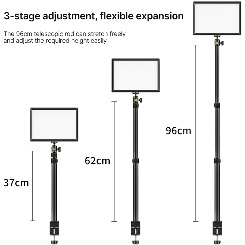 VIJIM K4 Flat Pannel Light US EU Plug LED Video Light with Desk Light Stand  Dimmable Panel Lighting Photo Studio Live