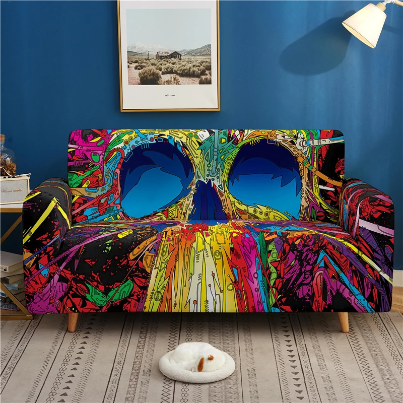 3D Hip-hop Print Elastic Sofa Cover Graffiti All-inclusive Stretch Couch Cover for Living Room Armchair Slipcover 2020 Fashion