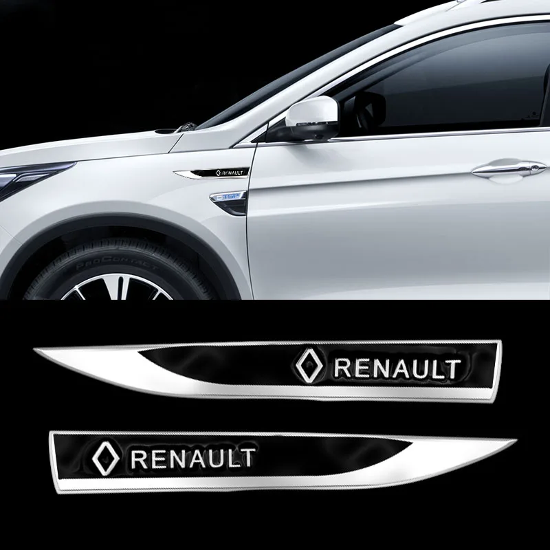 

2pcs Metal 3D Badge Decal Sticker Logo Fenders Side For Renault Megane 2 3 Duster Logan Clio Laguna 2 Captur Car Accessories