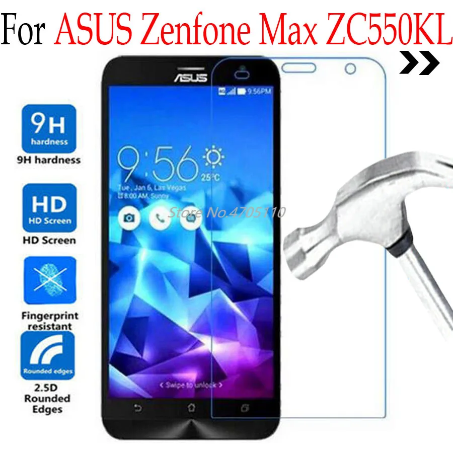 Для телефона Asus Zenfone Max ZC550KL Премиум прозрачное Закаленное стекло Защитная пленка