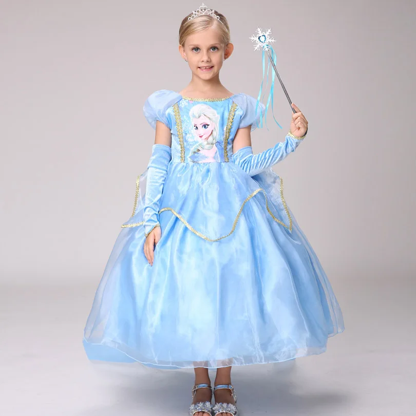 

2020 New Arrival Fashion Girls Clothes Anna Elsa Dress Baby Elza Dresses For Girl Kid Princess Christmas Costume Infantis 4-10Y