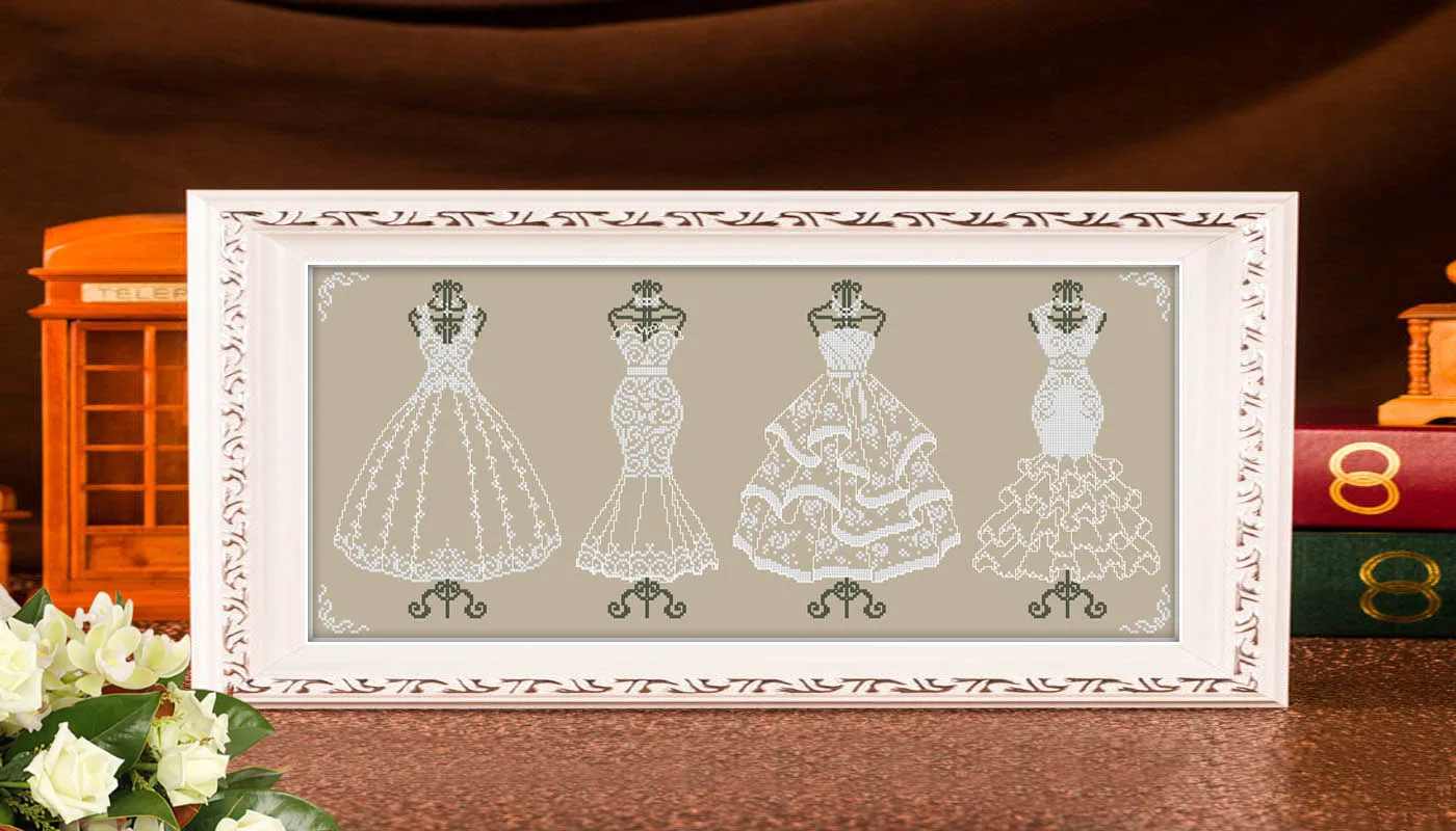 

So-g113 Элегантное женское платье, вышивка крестиком, экологическая хлопковая нить, вышивка, украшение для дома, подвесной подарок для рисования