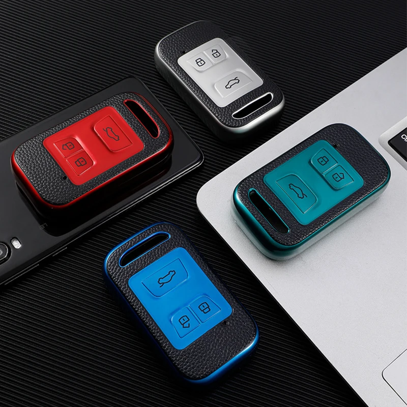 Key Case Cover For Chery Tiggo 3 5X 4 8 Glx 7 Arrizo 3 Button TPU+Leather