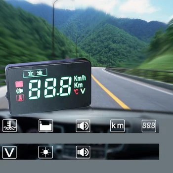

New Car HUD Head Up Display OBD Temperature Overspeed Warning Projector Black