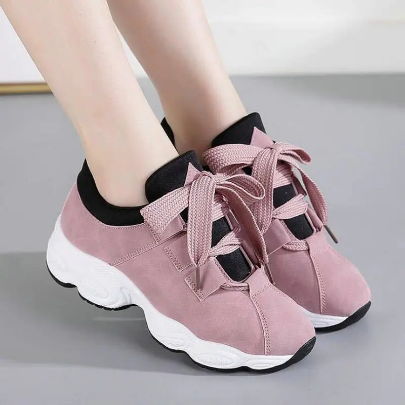 Новинка года; женские кроссовки в Корейском стиле; повседневная обувь; уличная дышащая и удобная обувь для бега; C34-84 - Цвет: Розовый