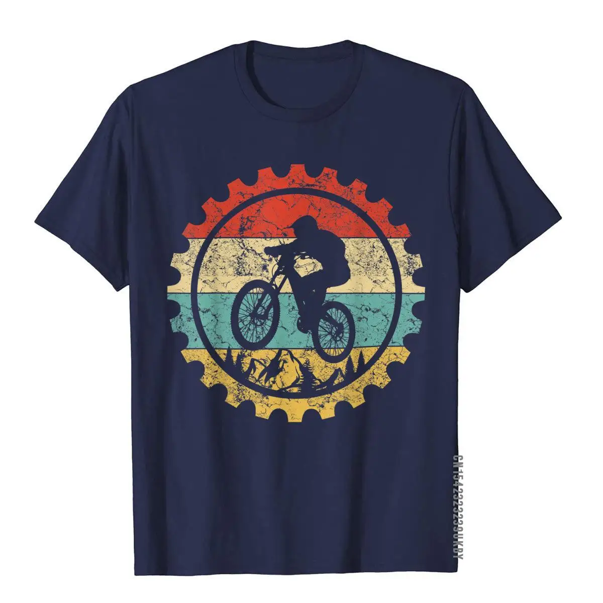 Mountain Biking Gear Retro Vintage Bicycle Bike Rider Gifts T-Shirt__A10948navy