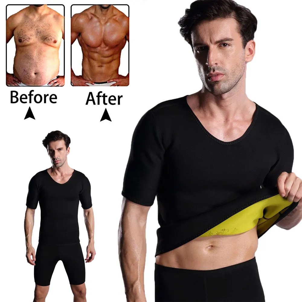 Размера плюс Для мужчин кофта Body Shaper жилет неопрена похудения талии тренер