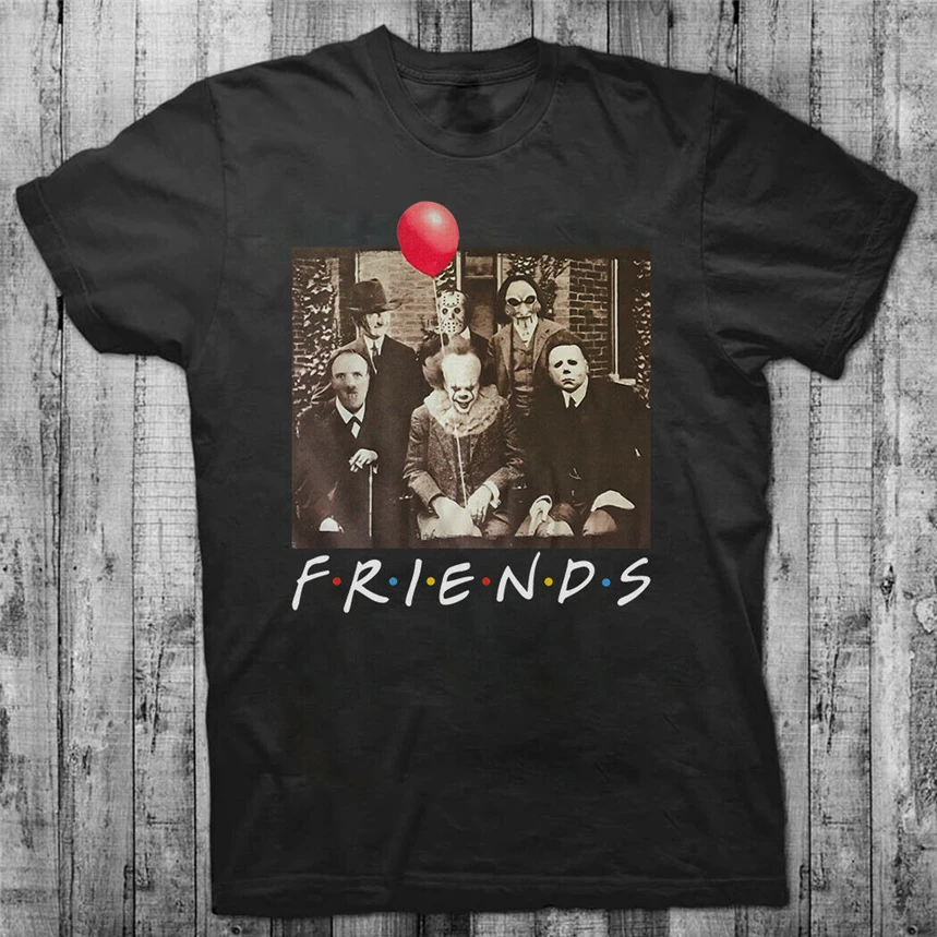 

Psychodynamics Horror Characters Friends Unisex Black T Shirt Summer O-Neck Tops Tee Shirt