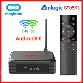 

Magicsee N5 PLUS TV Box Android 9.0 Amlogic S905X3 TVBOX 4GB RAM 64GB ROM Dual Wifi 4K 60fps Google Media Player Youtube