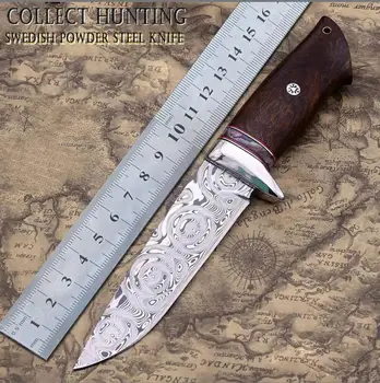 

Swedish powder steel straight blade pattern steel fixed blade outdoor camping tool knife dalbeja handle hunting