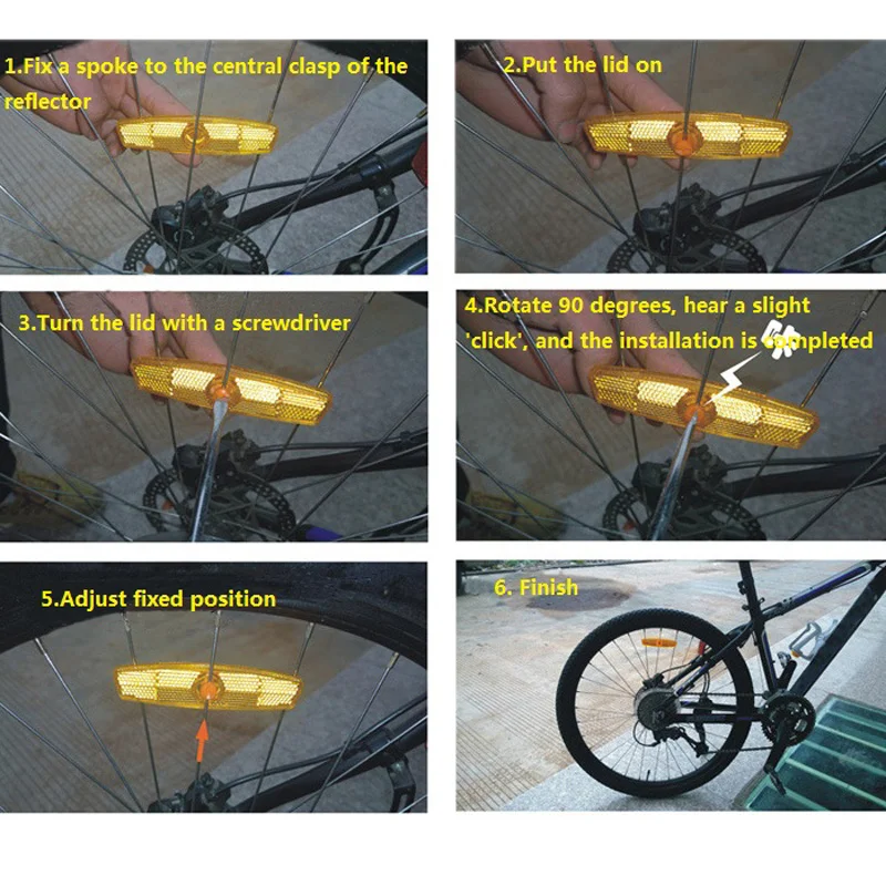 2PCS/Set Plastic Bicycle Wheel Spokes Reflector Snap-type Mountain Road Bikes Safety Warning Reflector