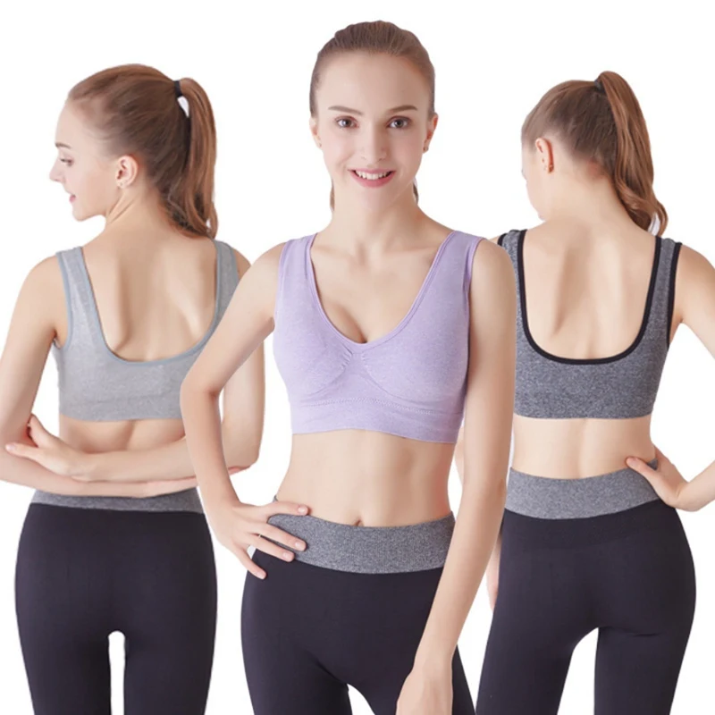 Large Size Thin Section With Padded Seamless Yoga Sports No Steel Sports Bra for women gym high impacti