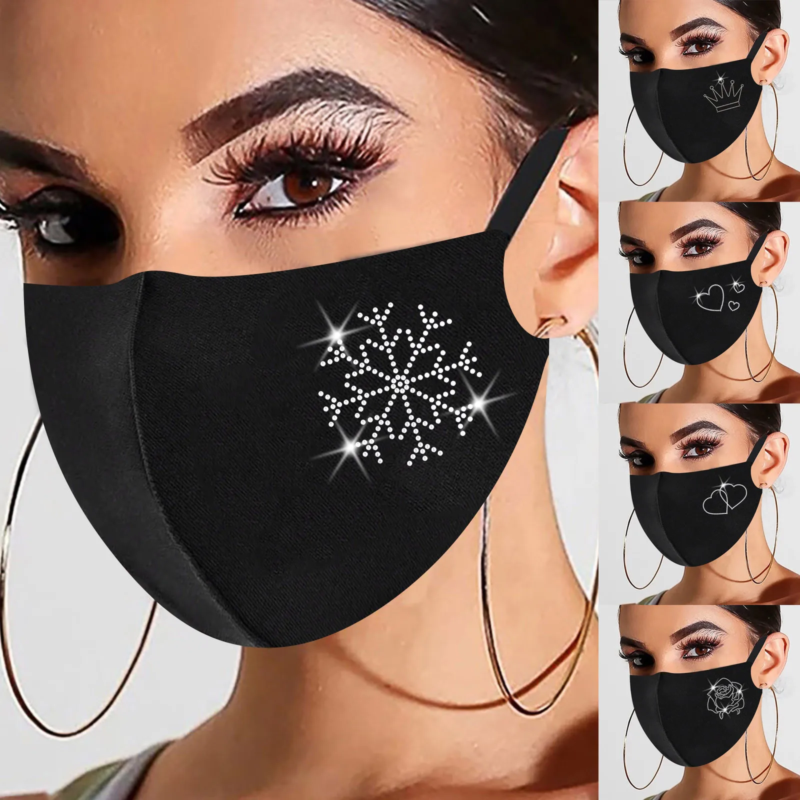 5 шт. Для женщин модная маска Горячая алмаз печати маски Mascarilla Регулируемая и