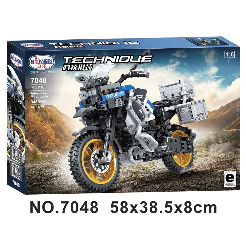 ERBO 948 шт. 1:6 строительные блоки Приключения мото модель автомобиля пластик ABS DIY