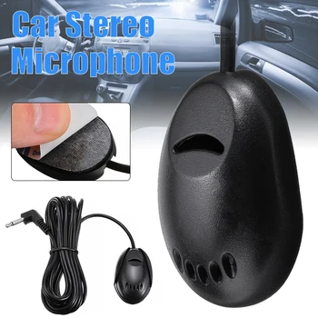 

Mayitr 1pc 3 Meters Black Car External Mic Cable Mini Portable 3.5mm Wired Car Microphone Mic For Car DVD Radio Stereo Player