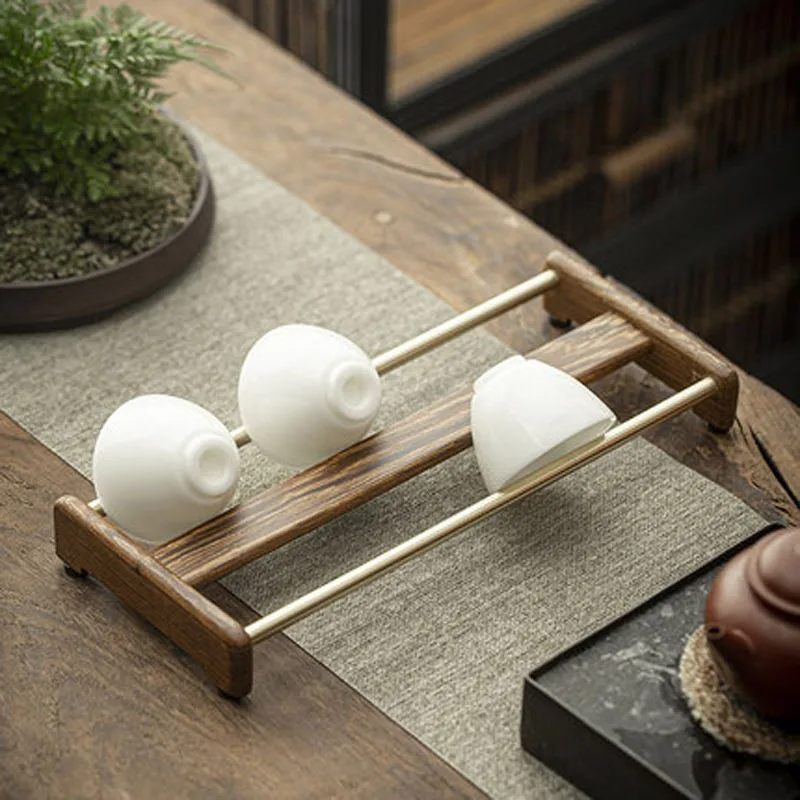 Hand Made Wooden Tea Cup Set Holder, Chinese Kung Fu Tea Set, Tea Ceremony Accessories, High Quality Natural Tools
