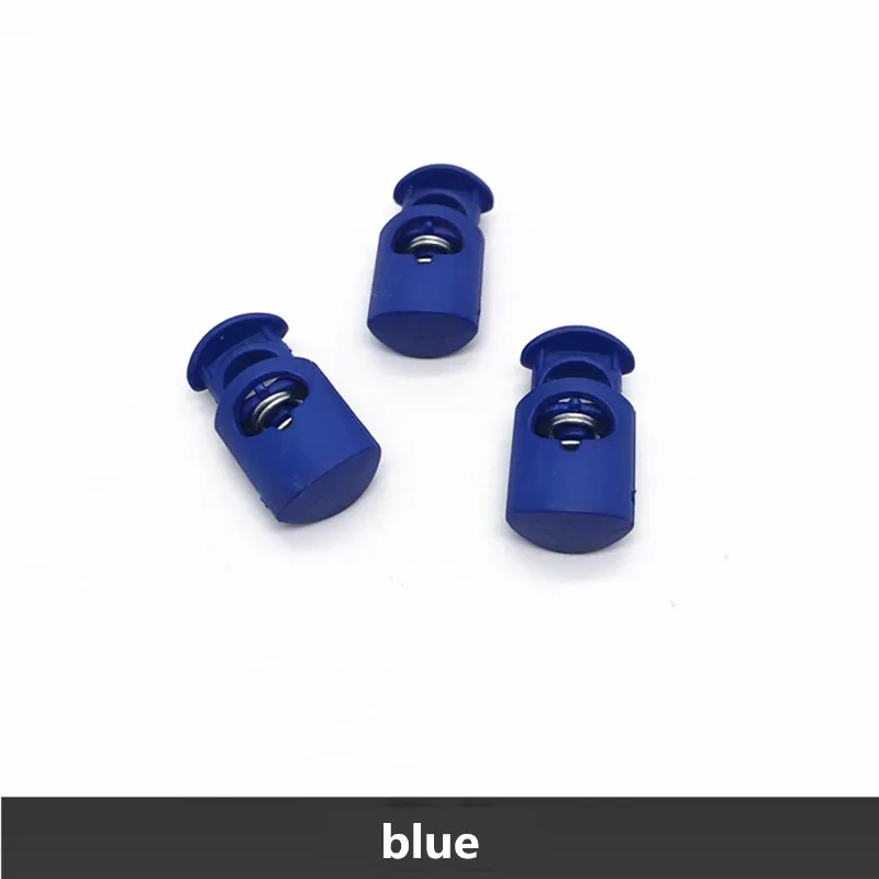 blue 10 шт. красочные пластиковые Пружинные пряжки шнур пружина блокировки стоп тумблер Фиксатор Зажим для спортивной одежды шнурки для ботинок DIY ремесло часть - Цвет: blue