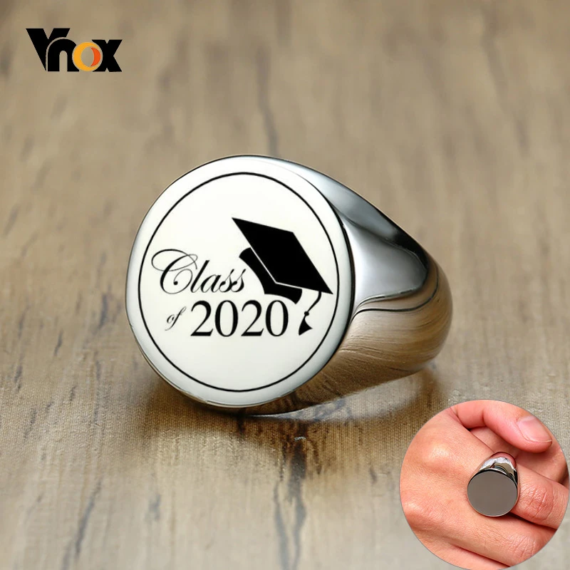Мужское кольцо вывеска Vnox из нержавеющей стали 2020 в стиле панк|Индивидуальные
