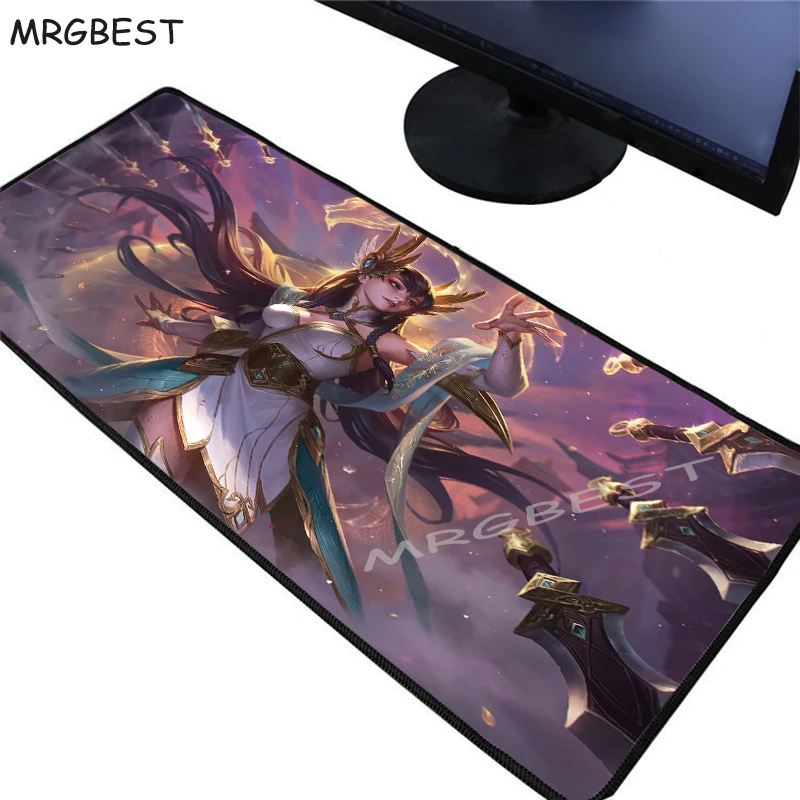 

MRGBEST 80x40/90x40cm Large KDA Gaming Anime Mouse Pad Durable Rubber Custom Mouse Mat Rubber Durable Desktop Lockedge Mousepad