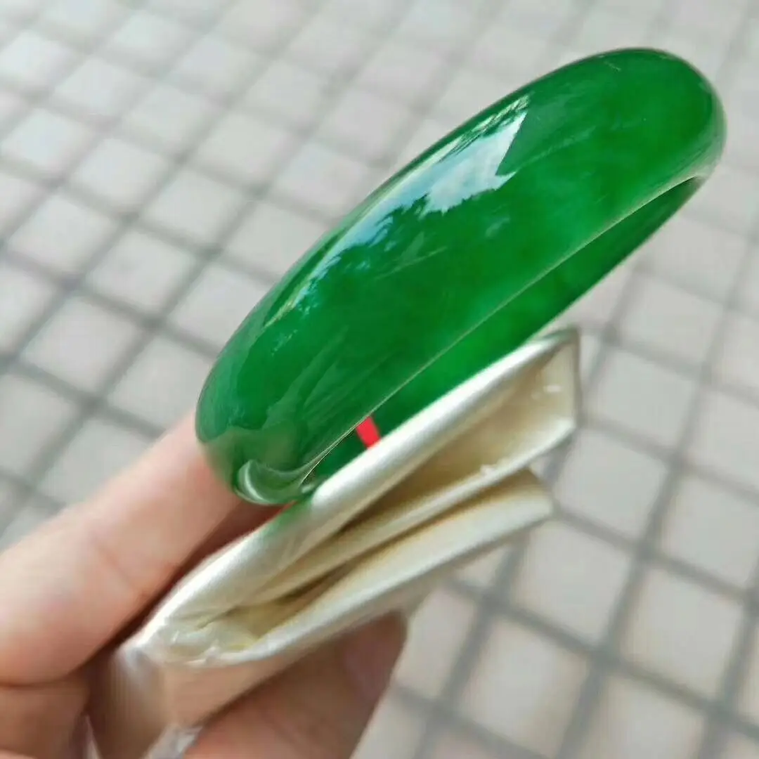 Bangle Bracelet Send Certificate Burma Jadeite Bangle Women Genuine Natural Burmese Emerald Real Jade Stone Girlfriend Mom Gift