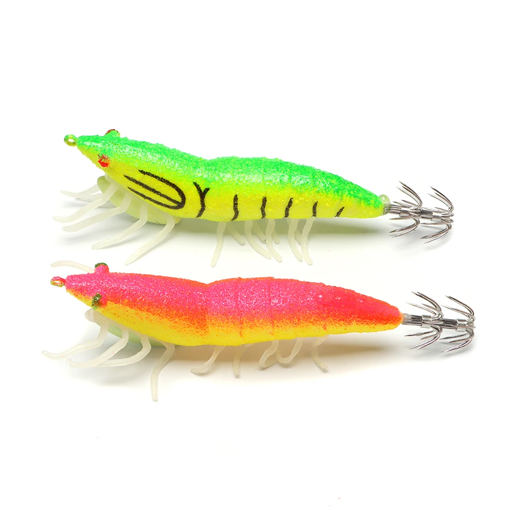 2 шт./лот флуоресцентный моделирование из пробкового дерева креветки кальмары