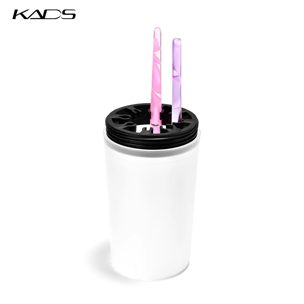 kads Nail Art Brush Cleaner Holder UV Acrylic Gel Pen Plastic Pot