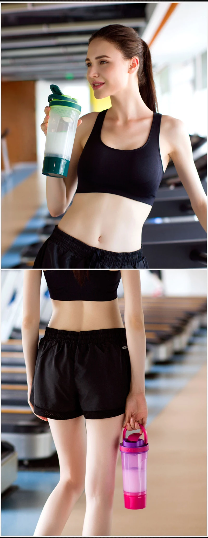 Shaker Outdoor Travel Portable Drinkware Tritan Plastic Whey Protein Powder Sport Shaker Bottle For Water Bottles With Straw