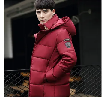 

2019 Winter Fashion Men Coat High Quality Thick Hooded Men's Coats 2 Color J9522-4571-A